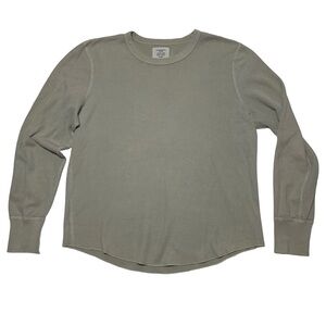 Buck Mason Shirt Mens L Vintage Gray Thermal Surplus Tee Long Sleeve Crewneck